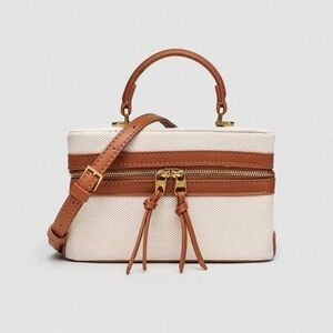 Elegant Cream and Tan Women's Handbag